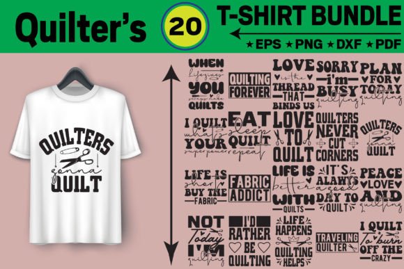 Quilters T-Shirt Design Bundle: Creative Assets for Crafters