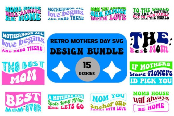 Retro Mothers Day SVG Design Bundle: Timeless Graphics for Modern Projects