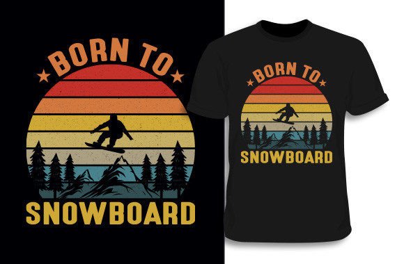 Snowboard T-Shirt Design 6: A Versatile Creative Asset