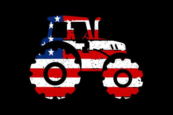 Tractor with USA Flag Design: A Patriotic Visual Asset
