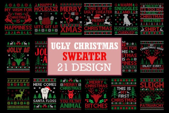 Ugly Christmas Sweater Design Bundle: Festive Assets