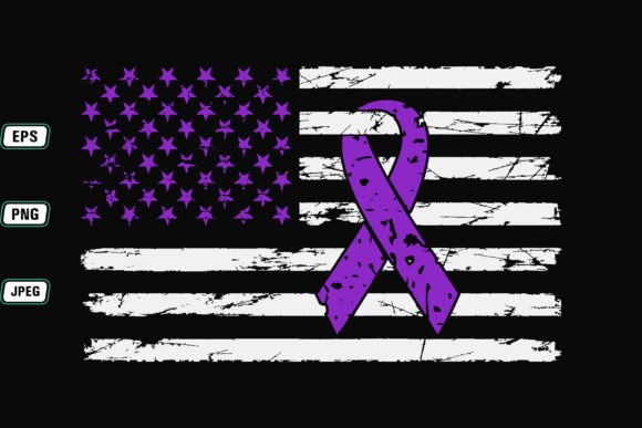 USA Flag Fibromyalgia Awareness Design: A Powerful Graphic Asset